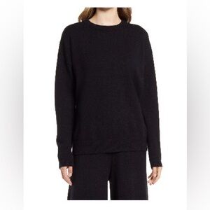Nordstrom Relaxed Crewneck Sweater in Black Large